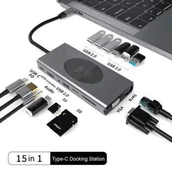 Удобный USB-C концентратор с USB2.0 USB3.0 Без драйвера Скорость 5 Гбит/с док-станция Type-C для ноутбуков