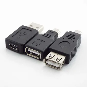 USB 2.0 A Женский Штекер Mini B 5-Контактный Разъем-переходник для разъема Mini Type-A B Jack Splitter Для смартфона OTG Конвертер