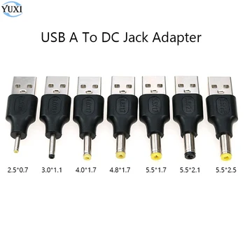 YuXi Разъем адаптера USB A к разъему постоянного тока для маршрутизатора Мини-Вентилятор Динамик постоянного тока 5.5*2.5 5.5*2.1 мм Штекер питания USB Конвертер