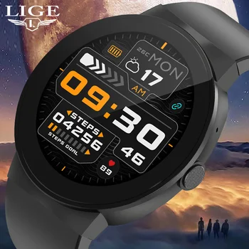 LIGE 2023 НОВЫЕ Мужские смарт-часы для измерения артериального давления, Водонепроницаемый Спортивный Фитнес-трекер, Голосовой ассистент, Женские Умные часы для Android iOS