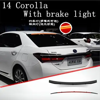 Для Toyota Corolla Спойлер 2014-2017 Corolla Спойлер для губ с подсветкой Высококачественный Материал ABS Цвет грунтовки заднего крыла автомобиля