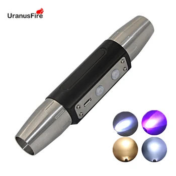 Профессиональный Нефритовый фонарик USB Перезаряжаемый UV LED 395NM /365nm Фиолетовый свет 4 файла Ультрафиолетовый фонарик для нефритовых украшений янтарные деньги