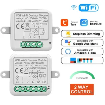 Модуль Tuya WIFI & ZigBee 3.0 Smart Breaker Dimmer Switch Поддерживает 2 способа управления затемняемым переключателем Работа с Alexa Alice Google Home