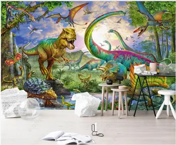 3d фото обои на заказ фреска Мультфильм Парк Юрского периода Динозавр Тираннозавр обои для гостиной для стен в рулонах домашний декор
