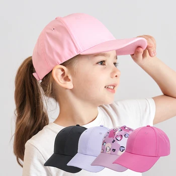 Весенне-летняя детская бейсболка с однотонным козырьком, Детские кепки с регулируемым козырьком Для студентов, девочек и мальчиков, Солнцезащитная шляпа, уличные кепки с козырьком для малышей