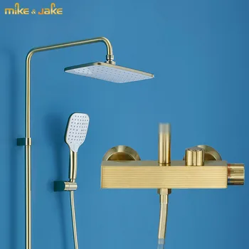 Щетка золотой дождевой набор для душа роскошный 3-функциональный золотой смеситель для душа настенный смеситель для душа в ванной комнате постоянный смеситель для душа в ванне