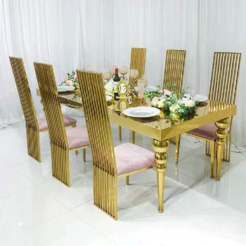 Просмотреть увеличенное изображение Добавить для сравнения Поделиться Свадебной мебелью обеденный стол в помещении для свадебного мероприятия
