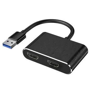КОНЦЕНТРАТОР USB 3.0 С двойным USB-адаптером, совместимым с HDMI, для сравнения данных, мониторинга эффекта Прочный портативный концентратор