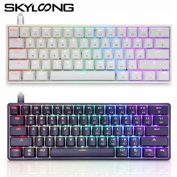 Мини-Механическая клавиатура Skyloong GK61 SK61 60% 61 Клавиша с RGB Подсветкой Gamer Gateron Оптический Переключатель Игровые Клавиатуры Для Win Mac PC