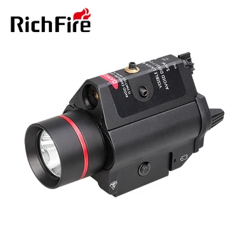 Richfire SFD-007 Мини-фонарик Zoon Tactica Cree XP-L W2 1000LM + Красный Лазерный луч 635 нм с батареей 2шт CR123A для Пистолета