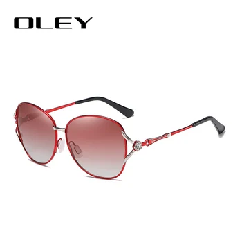 OLEY Модные женские поляризованные солнцезащитные очки, женские классические солнцезащитные очки с бабочкой и бриллиантами, HD линзы UV400, очки