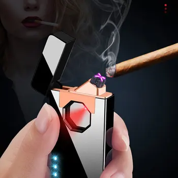 Креативная инфракрасная зажигалка с двойной дугой зажигания, персонализированная умная USB-зарядка, прикуриватель, Мужской инструмент для курения, подарок