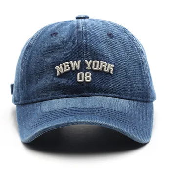 Простая джинсовая бейсболка для мужчин И женщин, Джинсовая бейсболка с вышивкой, летняя спортивная хип-хоп кепка Gorras, шляпы Унисекс