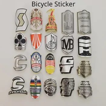 Значок на голову Велосипеда, Алюминиевые Наклейки, Наклейки для MTB BMX, Складная Передняя Рама Велосипеда, Аксессуары для велоспорта, эмблема DIY