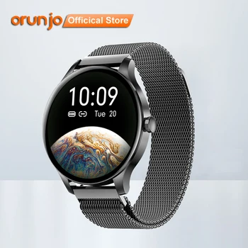 Orunjo NY20 Смарт-Часы Мужские Женские Спортивные Фитнес-Трекер IP68 Водонепроницаемый Браслет Smartwatch HD с Круглым Экраном для IOS Android