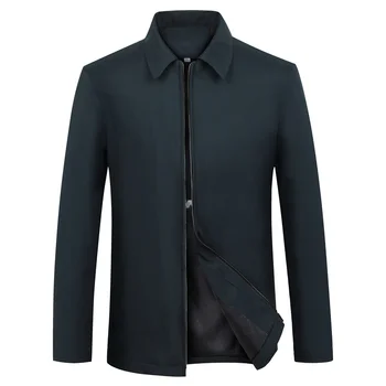 Мужская деловая куртка, Повседневные пальто на молнии с отложным воротником 2022, Простая Модная мужская одежда, Офисная Верхняя одежда, Мужские куртки, топы