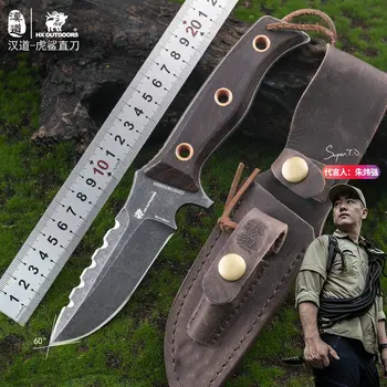 HX OUTDOORS Охотничий Нож Для Выживания Kichen Походные Ножи Multi 8Cr17Mov Лезвие 59Hrc С Кожаными Ножнами Прямая Поставка