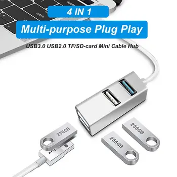 Док-станция Высокоскоростная Передача данных Многоцелевой разъем Plug Play USB3.0 USB2.0 TF/SD-карта Мини-Кабельный концентратор для мыши
