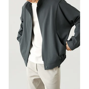 2023 Абсолютно новая мужская модная красивая куртка, Свободная Удобная повседневная куртка-бомбер, мужская однотонная куртка