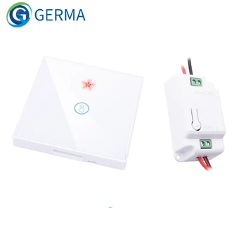 GERMA сенсорный выключатель, стандарт ЕС, белый кристалл, стеклянная панель, сенсорный выключатель, 220 В переменного тока, 1 комплект, 1 способ, настенный светильник, настенный сенсорный экран