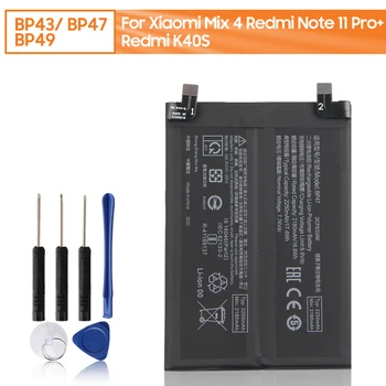 Сменный Аккумулятор BP43 Для Xiaomi Mix 4 BP47 Для Redmi Note 11 Pro + BP49 Для Redmi K40S Аккумуляторы для мобильных телефонов 4500 мАч