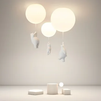 Потолочная люстра с изображением Белого Медведя из Мультфильма, светильник для домашнего декора, Креативный светодиодный подвесной светильник для гостиной, детской спальни