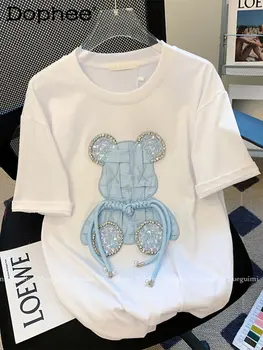 Женская футболка с мультяшным медведем 