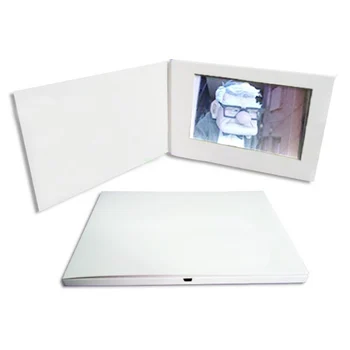 Белый пустой 7-дюймовый ЖК-экран, видео-брошюра, подарки или реклама с управлением светом