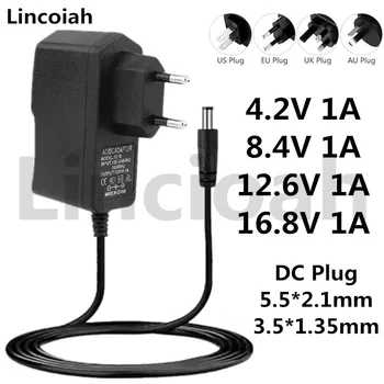 Lincoiah 4,2 В 8,4 В 12,6 В 16,8 В 1A 1000MA Адаптер переменного/постоянного тока Источник Питания 4,2 8,4 12,6 16,8 В Вольтовое зарядное устройство для литиевой батареи 18650