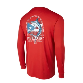 Мужские рубашки для рыбалки PELAGIC Performance с длинным рукавом, Сетка с защитой от ультрафиолета, Одежда для рыбалки на заказ, Неоригинальная