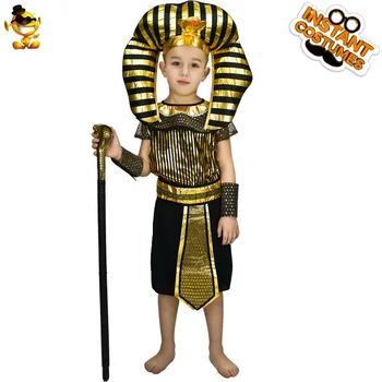 Костюм Фараона Детский Карнавальный Египетский Король, Одежда для Косплея, Праздничный костюм для Мальчиков на Хэллоуин 2023, Маскарадная одежда