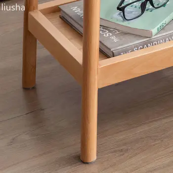 Небольшой журнальный столик из массива дерева в скандинавском стиле для небольшой квартиры в гостиной, подставка для хранения цветов, современный простой бытовой бук