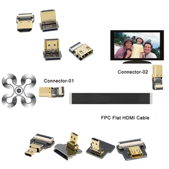Chenyang FPV Micro HDMI Mini HDMI 90-градусный адаптер 5 см-100 см FPC Ленточный плоский кабель с шагом 20 контактов для антенны