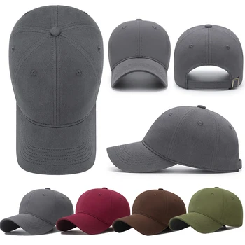 2023 Однотонная Хлопчатобумажная шляпа, бейсболка, Мягкие кепки для Дальнобойщиков, простая корейская версия, Мужская Женская Спортивная шляпа Большого размера, уличная