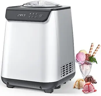 Полностью автоматическая машина для приготовления мороженого со встроенным компрессором, Предварительная заморозка фруктового йогурта не требуется, Съемная миска для мороженого
