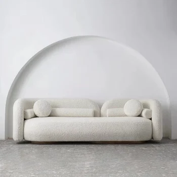 Xxl Бархатный диван-кровать Кресло в скандинавском стиле Роскошный диван Современный Изогнутый Белый Необычный Комфорт Канапе Салон Мебель для гостиной