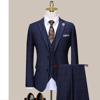 Сшитое на заказ свадебное платье Жениха, блейзер, брюки, деловые классические брюки SA04-68999