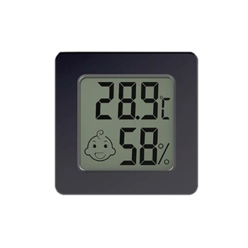 Мини ЖК-цифровой термометр-гигрометр, измеритель температуры, датчик влажности, кнопка метеостанции, комплект с батареей