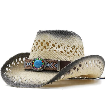 Простая ковбойская шляпа в западном стиле, пляжные фетровые шляпы ручной работы, вечерние кепки для мужчин и женщин, ковбойская шляпа Унисекс, полые шляпы для рыбалки