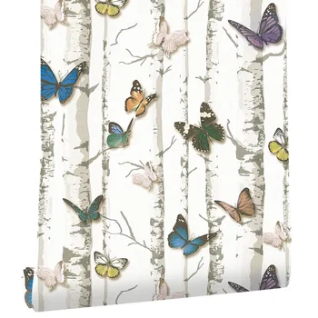 ПВХ самоклеящиеся винтажные обои в рулоне с бабочкой в джунглях, контактные бумажные обои для детской спальни, гостиной
