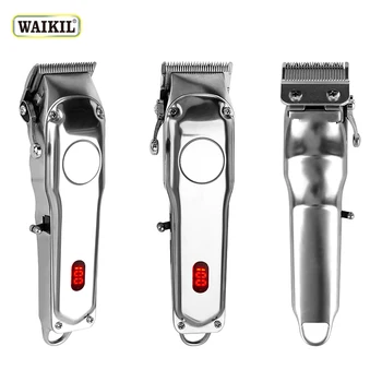 WAIKIL 2000 мАч Профессиональный Перезаряжаемый Триммер для Стрижки волос Парикмахерская Металлическая Регулируемая Беспроводная Машинка для стрижки волос Для мужчин