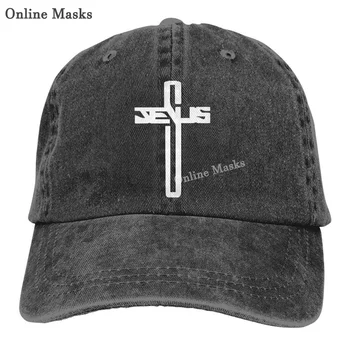 Мужская и женская бейсболка с Христианским Крестом Иисуса, Винтажная выстиранная Регулируемая Забавная шляпа для папы