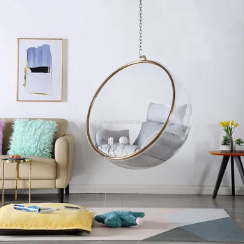 Подвесной стул с шариками, Стеклянный шар, подвесной стул для помещений, Подвесная корзина, Скандинавские качели для дома, прозрачный стул с пузырьками