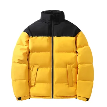 Зимняя куртка с хлопчатобумажной подкладкой контрастного цвета 2023, Студенческий тренд, Новая толстая хлопчатобумажная одежда для студентов колледжа большого размера