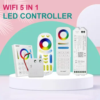 WL5 Wifi 5 в 1 светодиодный контроллер для RGBW RGB + CCT светодиодной ленты, пульт дистанционного управления B8 FUT089 FUT092