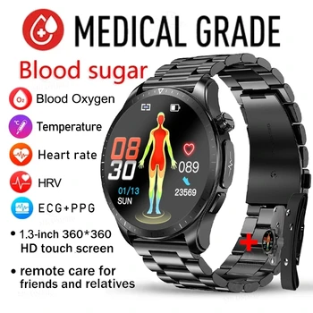 2023 Новые Умные Часы для измерения уровня сахара в крови 1,39 дюйма 360*360 HD с сенсорным Большим экраном ECG Smart Watches, Контролирующие неинвазивный уровень глюкозы в крови