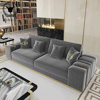 Квартира в постмодернистском стиле с легким роскошным тканевым диваном в американском гонконгском стиле, домашняя гостиная, комбинированная модель мебели для комнаты