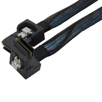 90 градусов SFF8087 Mini SAS 36 Pin к Mini SAS 36 Pin Черный Плетеный кабель для передачи данных с синим сердечником 100 см