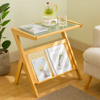 Приставной столик для дивана в гостиной Современный Минималистичный Маленький Журнальный столик из закаленного Стекла, Прикроватный столик, Передвижной угловой столик для Мини
