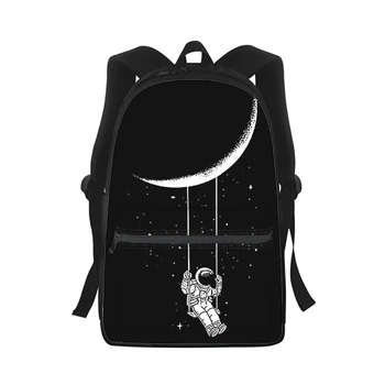 черно-белая иллюстрация, Мужской Женский рюкзак с 3D Принтом, Модная студенческая школьная сумка, рюкзак для ноутбука, Детская дорожная сумка через плечо